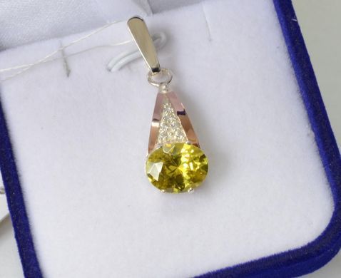 Серебряная подвеска с золотыми накладками 054п