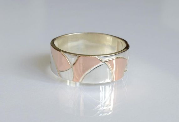 Обручальное кольцо из серебра с золотом Обр35 15