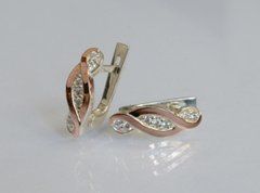 Серебряные серьги с золотыми пластинами 141с