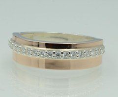 Серебряное кольцо с золотыми накладками 040к 22