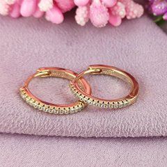 Сережки кільця Xuping білі медичне золото позолота 18К А/В 1-1047
