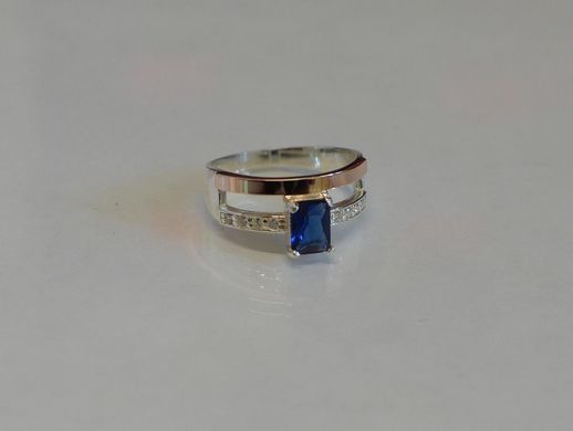 Серебряное кольцо с накладками из золота 028к 19.5