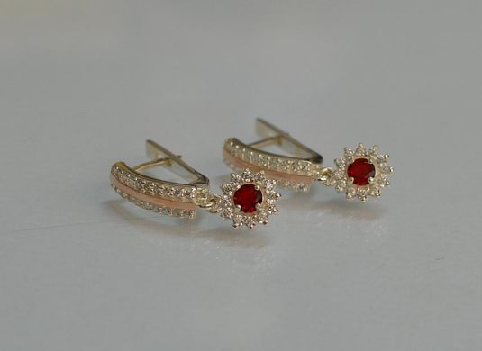 Серебряные серьги с золотыми пластинами 175с