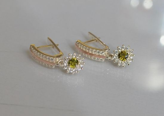 Серебряные серьги с золотыми пластинами 175с