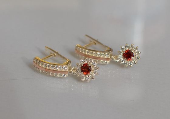 Серебряные серьги с золотыми пластинами 175с