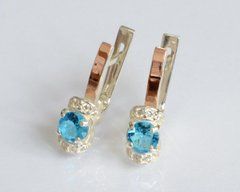 Серебряные серьги с золотом 137с