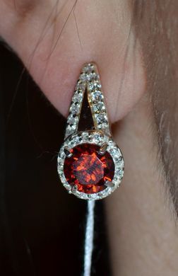 Серебряные серьги с золотыми напайками 058с