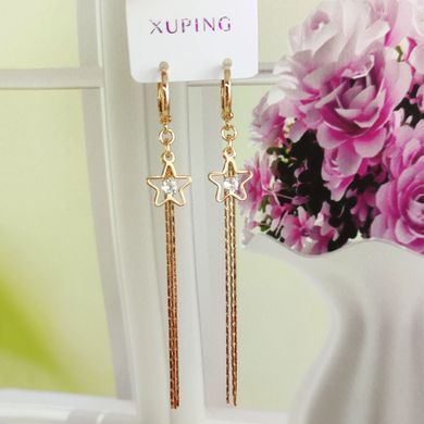 Серьги подвески Xuping Звездочки медицинское золото позолота 18К А/В 1-4288