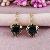 Серьги Xuping Черные медицинское золото позолота 18К А/В 1-4314