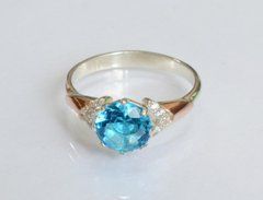 Серебряное кольцо с пластинами золота 207к 22