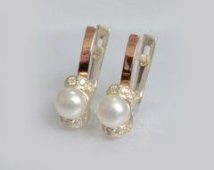 Серебряные серьги с золотыми пластинами 138с
