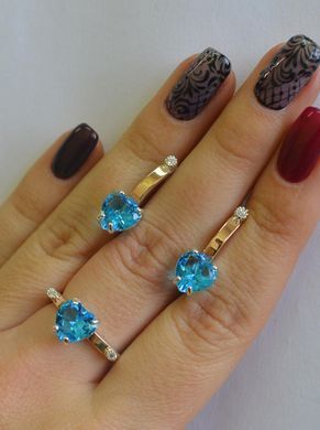 Серебряный набор с золотыми пластинами 025 15