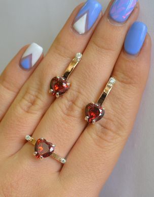 Серебряный набор с золотыми пластинами 025 15