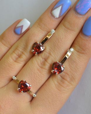Серебряный набор с золотыми пластинами 025 15