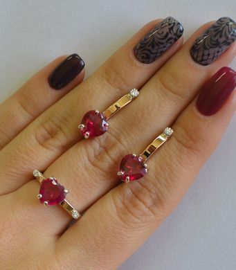 Серебряный набор с золотыми пластинами 025 15