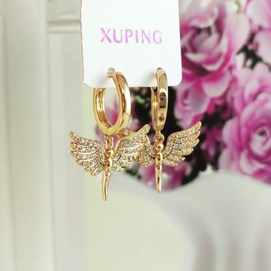 Серьги подвески Xuping медицинское золото позолота 18К А/В 1-3311