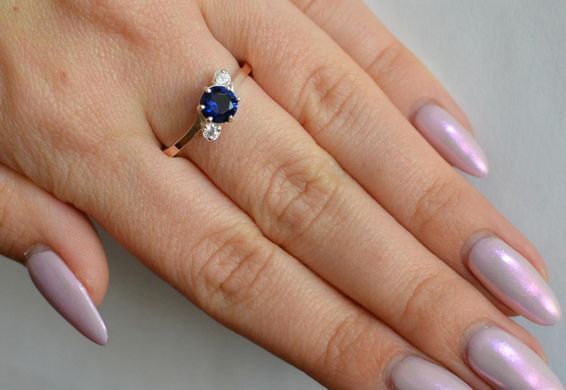 Срібне кільце з золотими вставками 134к 15
