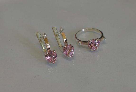 Серебряный набор с золотыми пластинами 025 15