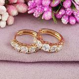 Серьги кольца Xuping белые медицинское золото позолота 18К А/В 1-4290