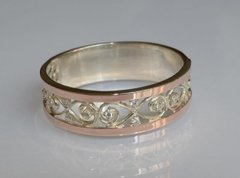 Обручальное кольцо из серебра с золотом Обр26 23
