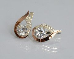 Серебряные серьги с золотыми накладками 144с