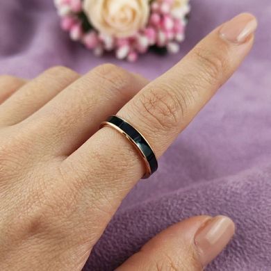 Кольцо STAINLESS STEEL с эмалью медицинская сталь позолота РО , 19