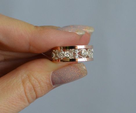 Обручальное кольцо из серебра с золотом Обр26 15