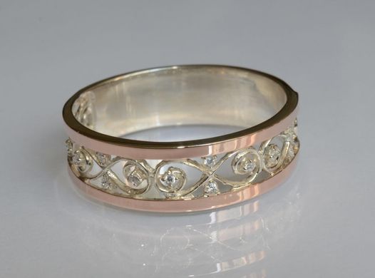 Обручальное кольцо из серебра с золотом Обр26 15