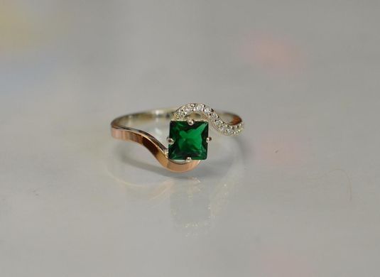 Серебряное кольцо с золотыми накладками 118к 15