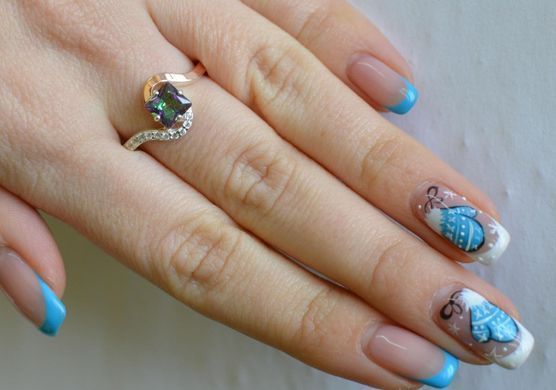 Серебряное кольцо с золотыми накладками 118к 15