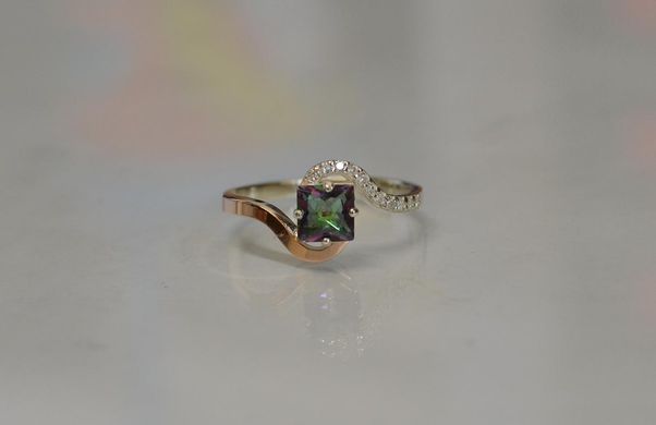 Серебряное кольцо с золотыми накладками 118к 15