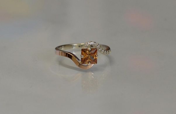 Серебряное кольцо с золотыми накладками 118к 15