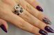 Серебряное кольцо с золотыми вставками 151к 15