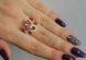 Серебряное кольцо с золотыми вставками 151к 15