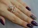 Серебряное кольцо с золотыми вставками 151к 15