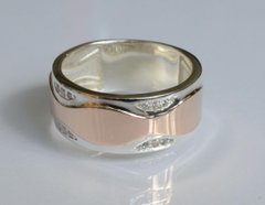 Обручальное кольцо из серебра с золотом Обр36 23