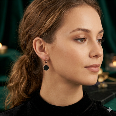 Серьги подвески STAINLESS STEEL медицинская сталь позолота А/В 10-0660
