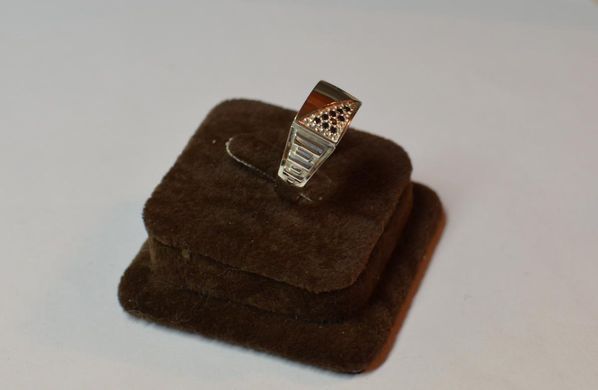 Серебряная печатка с накладками из золота Мп12 18