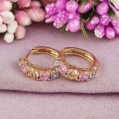 Сережки кільця Xuping кольорові медичне золото позолота 18К А/В 1-4291