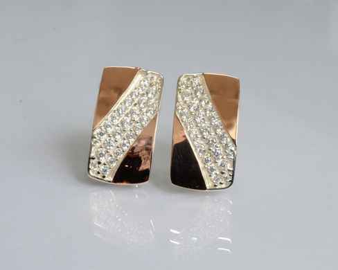 Серьги серебряные с золотом 123с