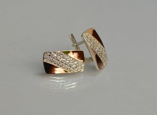 Серьги серебряные с золотом 123с
