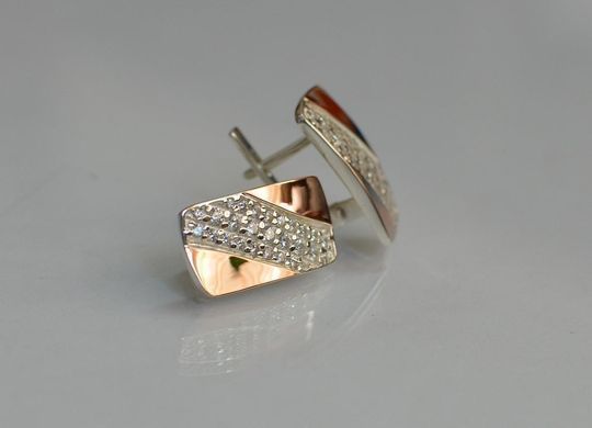 Серьги серебряные с золотом 123с
