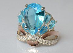 Кольцо из серебра с пластинами золота Корона 099к 22