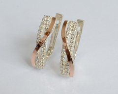 Серебряные серьги с золотыми накладками 139с