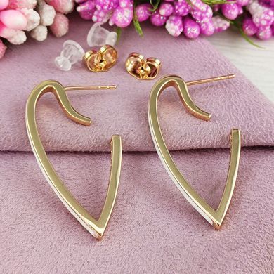Сережки Xuping з білою емаллю медичне золото позолота 18К А/В 1-4250