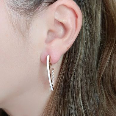 Серьги Xuping медицинское с белой эмалью золото позолота 18К А/В 1-4250