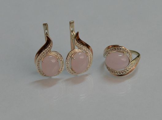 Серебряный комплект с золотыми вставками 148 15