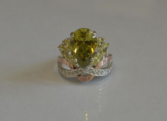 Кольцо из серебра с пластинами золота Корона 099к 15
