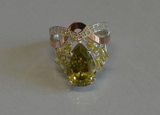 Кольцо из серебра с пластинами золота Корона 099к 15