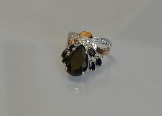 Кольцо из серебра с пластинами золота Корона 099к 15